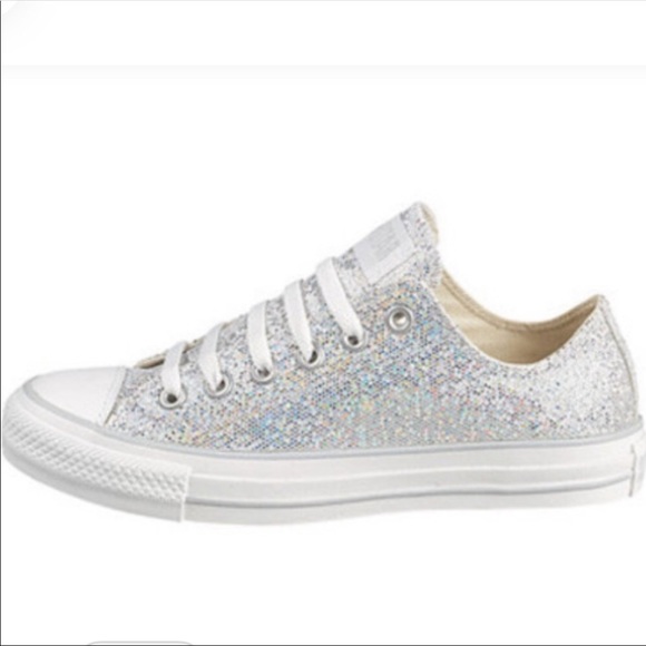silver glitter chucks